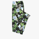 Lularoe Tall Curvy (TC fits Sizes 12-18) Roses Stripes Pink Black Green Gray Buttery Soft Adult Leggings, Pack Of 2