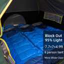 4 Person Blackout Camping Tent, Easy Setup Waterproof Family Dome Tent for Camping with Rainfly, Portable Double Layer Large Family Tent for Outdoor Camping&Hiking