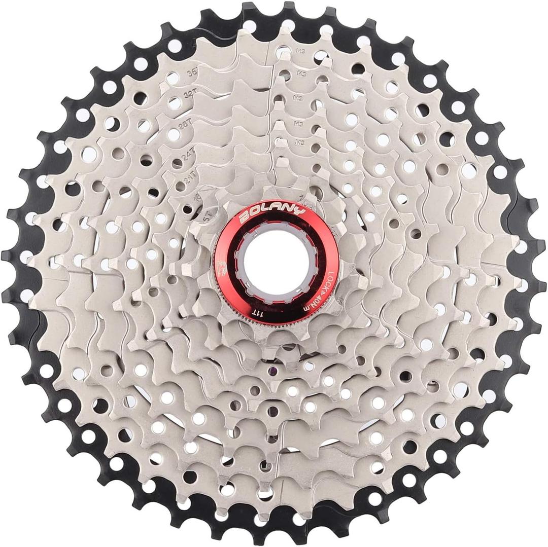 BOLANY Bike 8/9/10 Speed Cassette 11-25T/32T/36T/40T/42T/46T/50T Fit for MTB Bike, Road Bicycle, Lightweight Cassette, Compatible with Shimano SRAM Sunrace