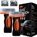 WLLEADG 2Pcs Glass Oil Film Remover for Car, Automotive Oil Film Cleaning Brush for Car Windows, Removes oil film & Smudges, Improve Windshield Clarity and Visibility for Safe Driving