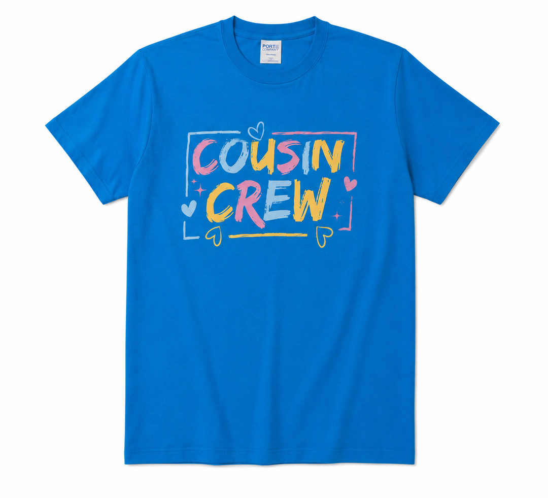 Cousin Crew Family Matching Cousin Boys Girls Kids T-Shirt (Blue, M)