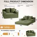 Erament Boneless Loveseat Convertible Sofa Bed, Folding Floor Futon Sleeper Sofa Couch Bed- Boneless Foldable Couch, Corduroy Pull Out Sofa Bed for Living Room & Bedroom