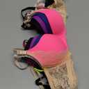 YooMee Push Up Bra for Women,Lace Bras with Underwire Cups,Comfort Padded T-Shirt Bra Add One Cup,Size 34