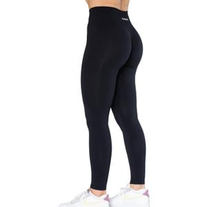 AUROLA Dream Collection Workout Leggings for Women High Waist Seamless Scrunch Athletic Running Gym Fitness Active Pants (Large, Dark Black)
