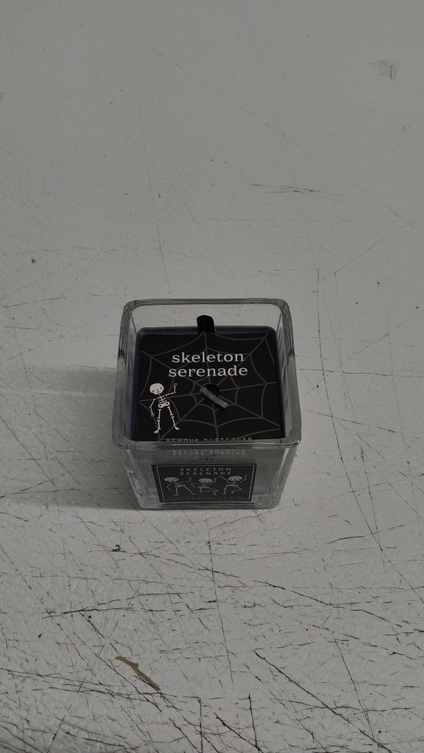 Square Candle-Skeleton Serenade Black 4 Pack