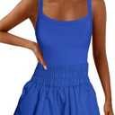 Nirovien Womens Tennis Dress with Shorts Running Skort Atheletic Romper Dress One Piece Jumpsuits(Klein Blue), Small
