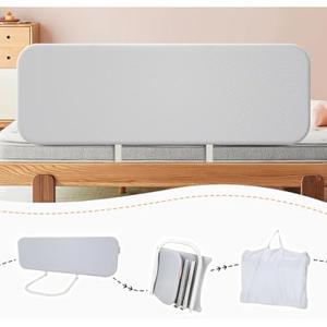 Q-MIULIKE Baby Bed Rail for Toddlers Portable Foldable Travel Toddler Bed Rails Easy to Install 27 Height Adjustable (Grey 70.8 Inch, 1 Piece) Suitable for Full King Queen Twin Bed Sizes