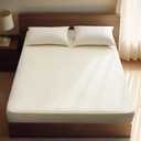 PHF Ultra Soft Velvet Fitted Sheet King Size, 16" Deep Pocket with Wider Stronger Elastic Band, Easy Fit Easy Care, 1 Pack Cozy Comfy Flannel Bottom Sheet for All Seasons, No Pillowcases, Cream