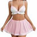 Avidlove Sexy Lingerie for Women Two Piece Lingerie Sets Sexy Halloween Sailor Costumes with Pleated Mini Skirt Size S