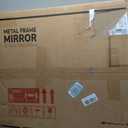 Keonjinn 24" x 30" Brushed Nickel Mirrors for Bathroom Sink, Silver Bathroom Vanity Mirror with Wide Frame, Beveled HD Tempered Glass, Shatterproof, Aluminum Alloy Framed Rectangular Wall Mount Mirror