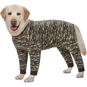 Yeapeeto Dog Onesie Surgery Recovery Suit for Large Medium Bodysuit Dogs Pajamas PJS Full Body for Shedding, Prevent Licking, Wound Protection, Cone Alternative (4XL, Camo)