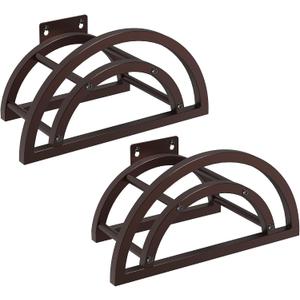 2 Pack Garden Hose Holder, Outdoor Hose Holder Wall Mounted Holds 125-ft Hose, Heavy Duty Metal Hose Hanger, Sturdy Detachable Hose Reel Storage Organizer, Hose Rack for Outside Garden Lawn, Bronze