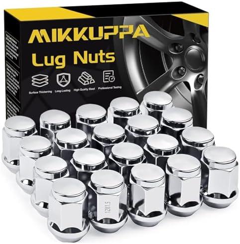 MIKKUPPA M12x1.5 Lug Nuts - Replacement for 2006-2020 Ford Fusion, 2000-2019 Focus, 2001-2023 Escape Aftermarket Wheel - 9pcs Chrome Closed End Lug Nut
