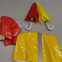 2 Set Porch Goose Outfit Raincoat and Umbrella Spring Lawn Porch Goose Cloths Costume Raincoat Outfit for Spring Outdoor Patio Yard Lawn Decoration(23 Inches,Red and Yellow)