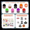 Blosssound Halloween Putty Toys Advent Calendar 2025 Halloween Countdown Goodie Bag Stuffers Fillers Gifts for Kids Party Favors with 8 Pack Butter Putty Toys Charms Add Ins Holiday Prizes Trinkets