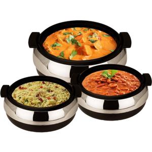 Casserole Serving Set of 3, 800/1200/1700 ml, Black