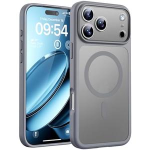 TOCOL for 17Pro Case, Full Camera Protection, Built-in Magnetic Ring, Compatible with Magsafe Charger, Drop Protection, Translucent Matte Phone Case for 17 Pro 6.3 inch (Gray)
