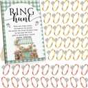 Bucherry 100 Pcs Bridal Shower Diamond Engagement Rings with Rings Hunt Games Sign Wooden Wedding Game Sign Engagement Ring Gift for Guest Bride Shower Table Decoration Cupcake Toppers(Locally Grown)