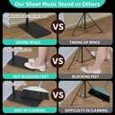 Professional Orchestra Sheet Music Stand - Adjustable Height Metal Music Book Stand Cell Phone Tablet Holder For Digital Piano Keyboard Wind Instruments Guitar Ukulele Violin Band Players