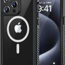 Lanhiem Magnetic for iPhone 15 Pro Case, Waterproof Dustproof Cover [Built in Screen Protector] [Compatible with MagSafe], Full Body Heavy Duty Phone Case for iPhone 15 Pro - 6.1 (Black)
