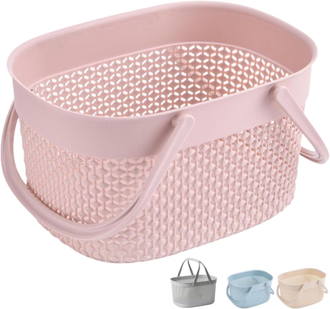 Ozgram Single Color [Pink] Laundry Basket, Shower Basket, Spa Bag, Toiletries, Laundry Hamper, Handbag, Public Bath, Spa, Bathroom, Storage Basket, Bath Basket, Hot Spring Bag, Bath Pouch, Cosmetic