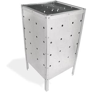 Garden Waste Incinerator - Large 29" x 16" Square Galvanized Burn Barrel Trash Can - Used to Burn Yard Debris, Wood, Leaves, and Cardboard - Complete with Assembly Tools