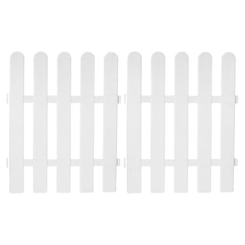 Milisten White Garden Fence 2-Pack Plastic Decorative Lawn Edging Border for Flower Beds and Pathways Lightweight Easy Installation