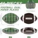 durony 50 Pieces Football Serving Trays 11.5 Inch Football Shaped Party Oval Paper Plates Disposable Paper Plates for Birthday Party and Game Day Decorations