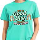 It's a Good Day to Read a Good Book Shirt Women-Cute Librarian Read Short Sleeve Book Lovers Tee Tops (Green, XXL)