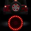 RT-TCZ Spare Tire Brake Light Wheel Light 3rd Third Tail Light LED Ring for Jeep Wrangler 1997-2023 TJ JK JKU JL JLU,Red Light