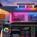 Permanent Outdoor Lights for House, 50ft Christmas RGB+IC Lights | 16 Million Colors & 50 Scene Modes, App/Remote Control, DIY Music Sync, Holiday Party Halloween Decor