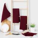 Homaxy 100% Cotton Waffle Weave Kitchen Dish Towels, Ultra Soft Absorbent Quick Drying Cleaning Towel, 13 x 28 Inches, 4-Pack, Burgundy