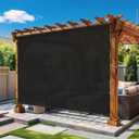 Outdoor Roller Shades for Patio 8'Wx8'H Black, 90% UV Block & Privacy Protection Outdoor Blinds, Cordless Porch Shades Outdoor Roll Up with Splicing Design 15-Min Install
