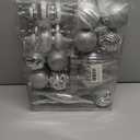 32PCS Christmas Ball Ornaments Set Large Shatterproof Plastic Decorative Baubles with Hand-Help Gift Boxes for Xmas Tree Wedding Party Holiday - Silver