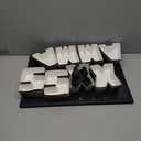 Dunzoom 8 Pack Xmas Letter Boxes for Christmas Gift Wrapping Xmas Letter Shaped Empty Flower Gift Box Fillable Christmas Party Favors Candy Presents Packaging(Black,Clear Lid)