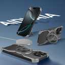 Adaivia Phone Case, Suitable for iPhone 16 Pro, Simple Frameless Design, with Magnetic Phone Stand Metal Shell (Titanium Color)