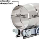 1PCS Lap Joint Band Clamps,Exhaust Muffler Clamp, Exhaust Pipe Clamps preformed Stainless Steel (2")
