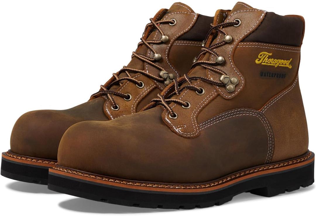 Thorogood Men's Iron River 6 Leather Waterproof Work Shoes with Composite Safety Toe Oil and Slip-Resistant Outsole