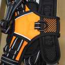 PHOEPET No Pull Dog Harness Medium Reflective Front Clip Vest with Handle,Adjustable 2 Metal Rings 3 Buckles,[Easy to Put on & Take Off](M, Orange)