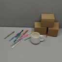 Mifoci 4 Sets Make Your Own Mug Mother's Day Gifts Painted Ceramic Mugs to Paint Kit You Can Decorate Coffee Cup Decorating Kit DIY Ceramic Cup for DIY Create a Keepsake Gift Craft Project (Classic)