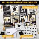 AUDREE Gold Foil Graduation Cards 2026 (5x7) - 12 Pack Grad Design with Envelopes & Stickers Bulk Assortment for College & High School, Congrats Grad Gifts Decorations for Him Her (Printed Messages)
