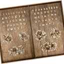 Quarter Inch 0.25 Inch 2142 Pieces Tiny Wooden Letters Unfinished Wood Numbers for Scrapbooking Crafts (with Two Fonts in Brown Tray)