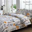 Bedspread Coverlet Set King Size Floral Quilts Set Bedding Lightweight Floral Quilt Collection Home Reversible Quilt Bedspread Sping Leaves Yellow Flower Quilt Bedding Garden Bedspread+2 Pillow Shams | Reversible, Lightweight, Quilts Set, Garden Design, +2 Pillow Shams