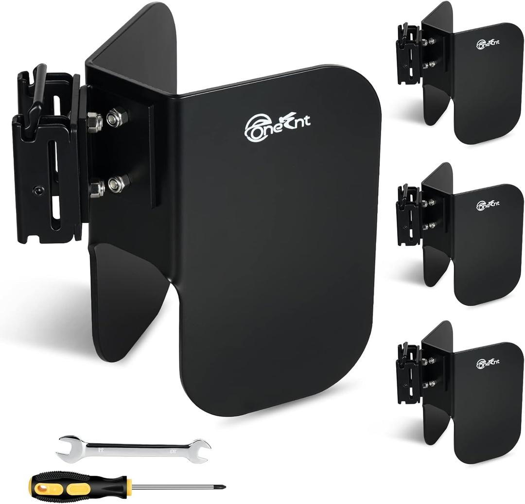TOBUMO 4 Pack E-Track Wheel Chock for E-Track System |E Track Motorcycle Wheel chocks for Dirt Bikes|E-Track Accessories for Enclosed Trailer E-Track Wall Mount Motorcycle Tire for Garages Trailers, Black