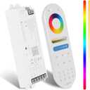 Goldlife WiFi RF Remote Controller Kit, 5in1 DC12-24V C1-1 5Inch LED Controller & C1-2 Remoter for RGB CCT RGBW Boat Pool Light Control, Compatible with Tuya APP/Alexa Echo/Google Assistant Home/Siri