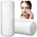 VitalCozy 2 Rolls Cotton Roll for Cosmetic Application Product Removal 2.2 lb High Absorbent Soft Pure Cotton Ball Multipurpose Use for Makeup Remover Salon Beauty Baby Care