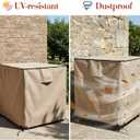 2 Pcs Khaki 32"x 30"x 30" Air Conditioner Covers for Outside, Ac and HVAC Line Cover Insulation Waterproof Heavy Duty Universal Air Conditioner Covers for Winter Outdoor Unit and Copper Pipe