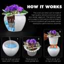 Self Watering Plant Pot African Violet Pots Ceramic 6.5 * 4.6 * 4 inch White for Indoor Flowers and Plants Simple Plant Self Watering Pot Modern Decor Pots Efficient Absorption Water