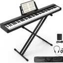 Digital Piano 88 Key Full Size Semi Weighted Electronic Keyboard Piano Set with Stand,Built-In Speakers,Electric Piano Keyboard with Sustain Pedal,Bluetooth,MIDI/USB/MP3 for Beginners Adults