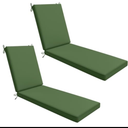 AAAAAcessories Outdoor Chaise Lounge Cushions, Rain-Proof Fabric, Fade-Resistant Patio Furniture Replacement Cushions, 72" x 21" x 3", Military Green